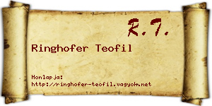 Ringhofer Teofil névjegykártya